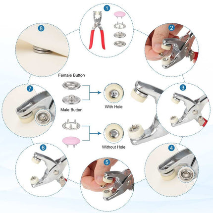 Metal Snap Button Kit – Solid Prong Snap Button Tool Set