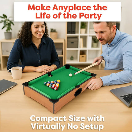 Mini Table Top Pool Table Set Portable Billiards Game for Kids and Adults