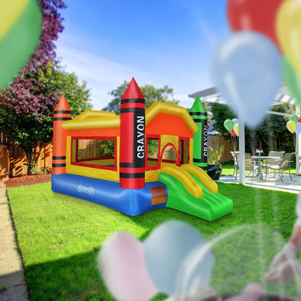 Kids MiniCrayon Bounce House for Indoor Outdoor Jumping and Active Play