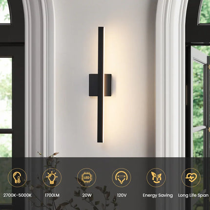 Minimalist Linear LED Bathroom Vanity Light 24/32 Inch Dimmable Mirror Sconce