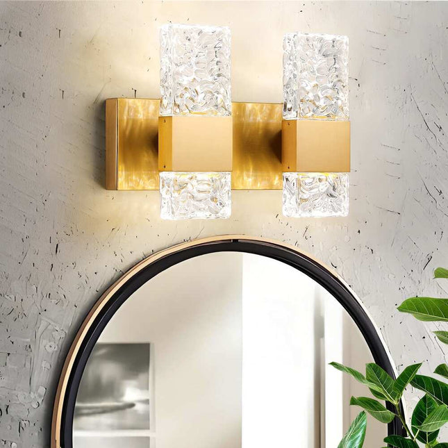 Modern Bathroom LED Vanity Light – Crystal Fixture for Mirror