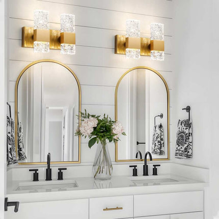 Modern Bathroom LED Vanity Light – Crystal Fixture for Mirror