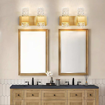 Modern Bathroom LED Vanity Light – Crystal Fixture for Mirror