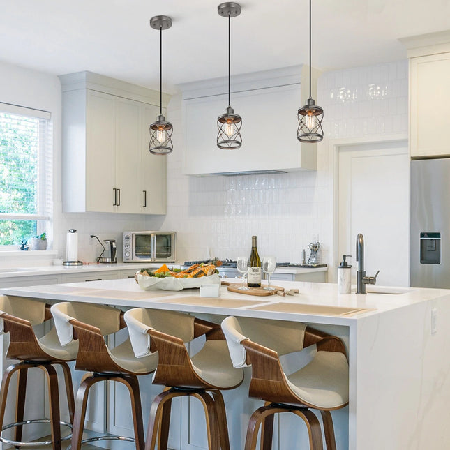 Modern Farmhouse 1-Light Mini Pendant – Kitchen, Dining, Foyer, 5"x8"