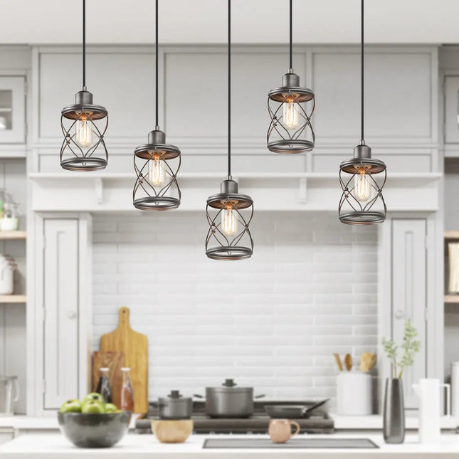 Modern Farmhouse 1-Light Mini Pendant – Kitchen, Dining, Foyer, 5"x8"