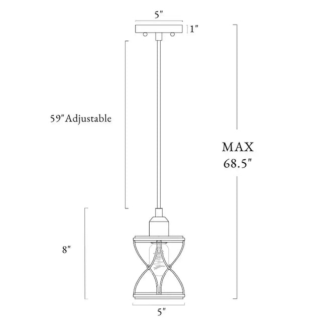 Modern Farmhouse 1-Light Mini Pendant Light Kitchen Island Dining Room Foyer Fixture 5" Dia. x 8" H