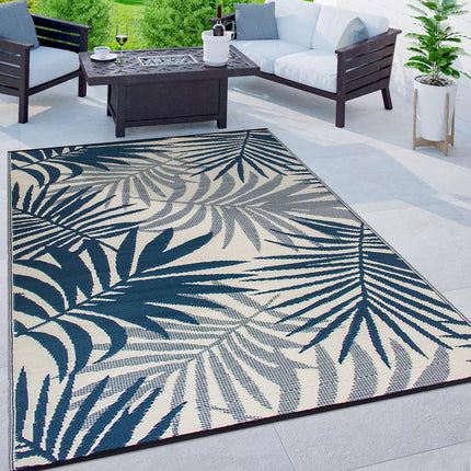 Modern Floral Reversible Outdoor Plastic Rug for Patio and Garden