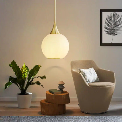Modern Dimmable Pendant Light – Kitchen Island Hanging Fixture with Glass Shade
