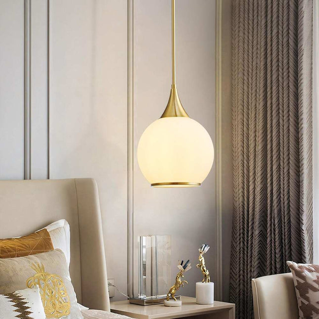Modern Dimmable Pendant Light – Kitchen Island Hanging Fixture with Glass Shade