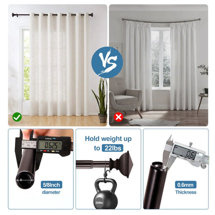 Modern Square Urn Double Curtain Rod – Adjustable for Drapery