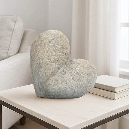 Modern Geometric Heart Sculpture – Ceramic Decorative Object