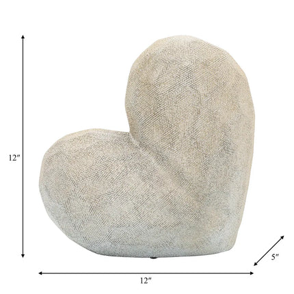 Modern Geometric Heart Sculpture – Ceramic Decorative Object