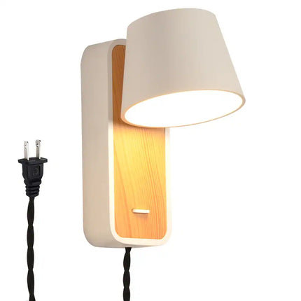 Modern Plug In Wall Lamp Indoor Nordic Bedside Rotatable Reading Light Fixture