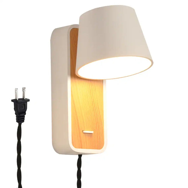 Modern Plug In Wall Lamp Indoor Nordic Bedside Rotatable Reading Light Fixture