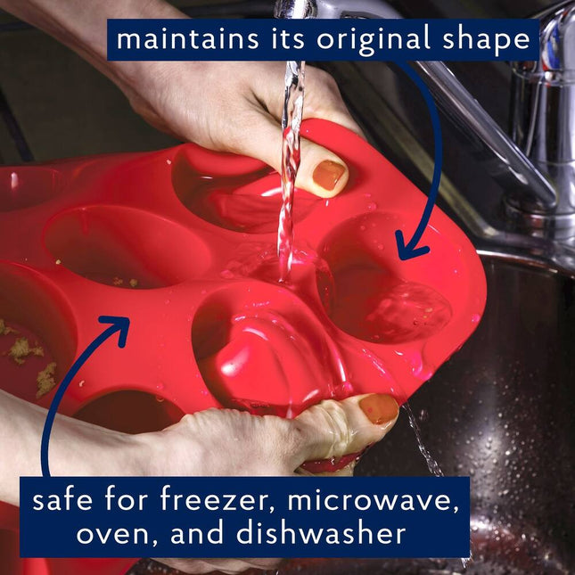 12-Cup Nonstick Silicone Muffin Pan Flexible Oven Safe Baking Mold Tray