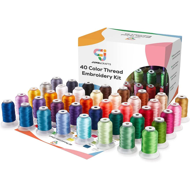 Multi Color Thread Embroidery Kit with 40 Spools for Sewing Projects