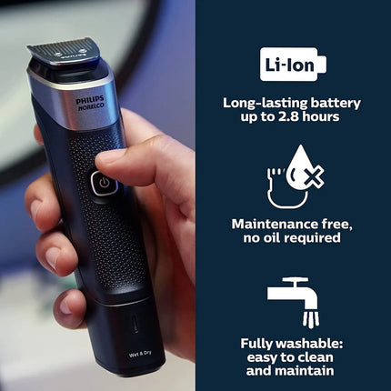 18-Piece Multigroom Series 5000 – Beard, Hair & Body Trimmer, No Blade Oil