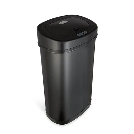 Oval Motion Sensor Trash Can 13.2 Gallon Black Stainless Steel DZT-50-9BK