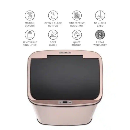 Gold Rectangular Motion Sensor Trash Can – 13.2 Gal / 50 L