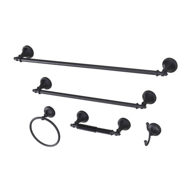 Naples Bathroom Towel Bar Set 18 Inch 24 Inch Black Wall Mounted Rack