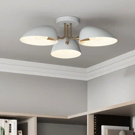 Argo 3-Light Retro Ceiling Fixture – Semi-Flush Mount with Rounded Shade
