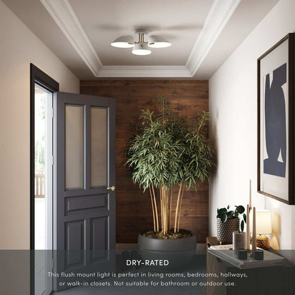 Argo 3-Light Retro Ceiling Fixture – Semi-Flush Mount with Rounded Shade