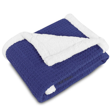 Cotton Unisex Baby Blanket Waffle Weave Sherpa Back Soft Cozy 30x40 Crib
