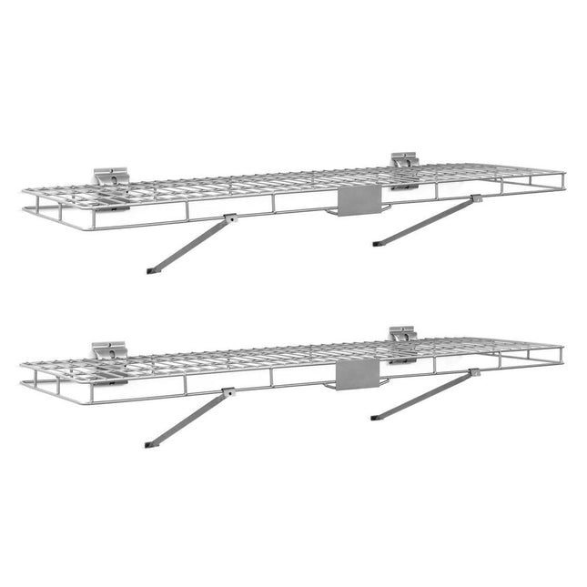 4 Ft Wire Shelves Pack of 2 Heavy Duty Storage Rack Wall Mounted Shelving