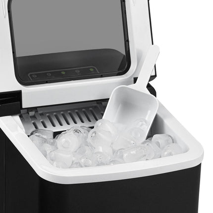 26 lbs Countertop Ice Maker – Matte Black Portable Ice Machine with Intuitive Controls
