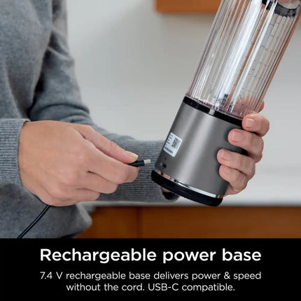 Blast Portable Blender, Cordless 18oz USB-C Rechargeable Personal Blender, Black