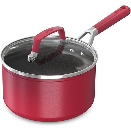 Foodi NeverStick Vivid 2.5 Quart Saucepan with Glass Lid Nonstick Pot
