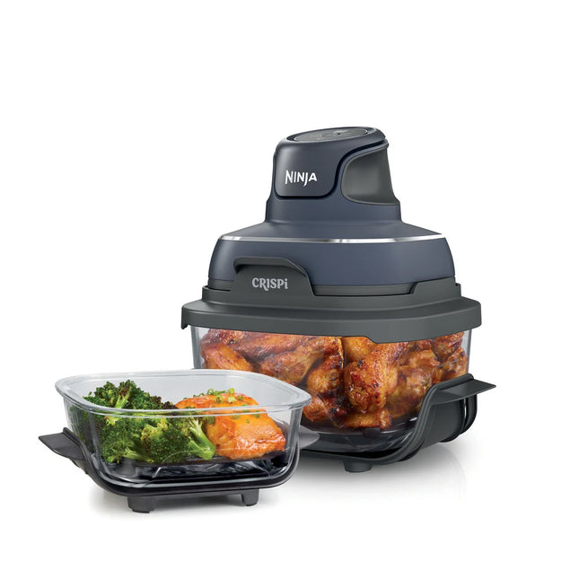 Crispi 4-in-1 Portable Glass Air Fryer Cooking System Multi Function Cooker