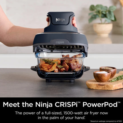 Crispi 4-in-1 Portable Glass Air Fryer Cooking System Multi Function Cooker