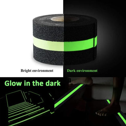 Non-Slip Glow in the Dark Tape – Heavy Duty Stair Safety Grip, Waterproof