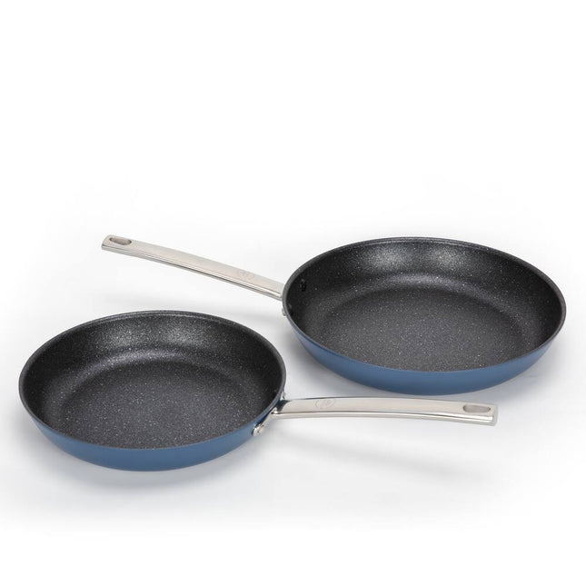 2-Piece Nonstick Titanium Fry Pan Set - Plasma Diamond Scratch-Resistant Coating