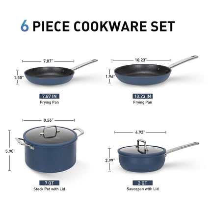 Nonstick Cookware Set Titanium Coating Plasma Diamond Scratch Resistant Pans