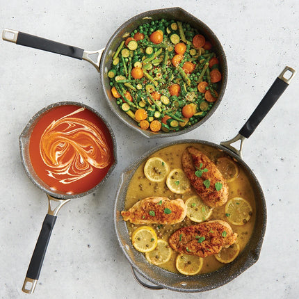 Verde 3 Piece Ceramic Nonstick Skillet Set Easy Clean Durable Cookware