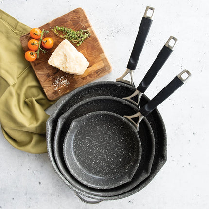 Verde 3 Piece Ceramic Nonstick Skillet Set Easy Clean Durable Cookware