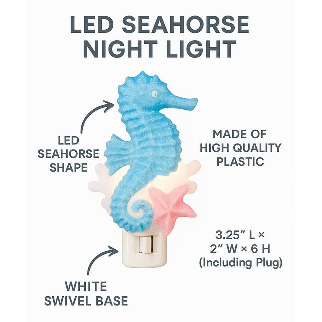 LED Seahorse Starfish Night Light Swivel Plug Novelty Lights Summer Decor