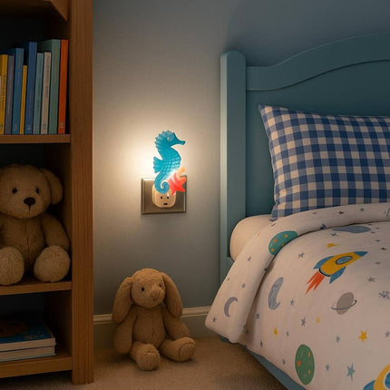 LED Seahorse Starfish Night Light Swivel Plug Novelty Lights Summer Decor