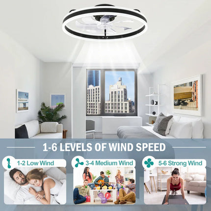 Cotti Low Profile Smart Ceiling Fan with Lights – Dimmable, 6-Speed Remote