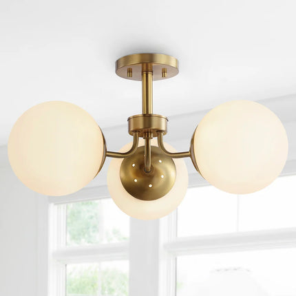 Ojai 23.5" 3-Light Semi-Flush Ceiling Light – Bohemian Farmhouse LED