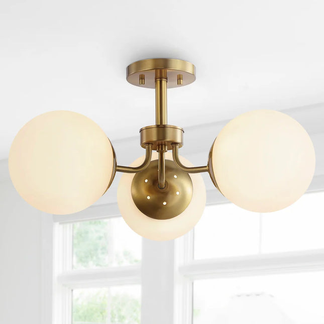 Ojai 23.5" 3-Light Semi-Flush Ceiling Light – Bohemian Farmhouse LED