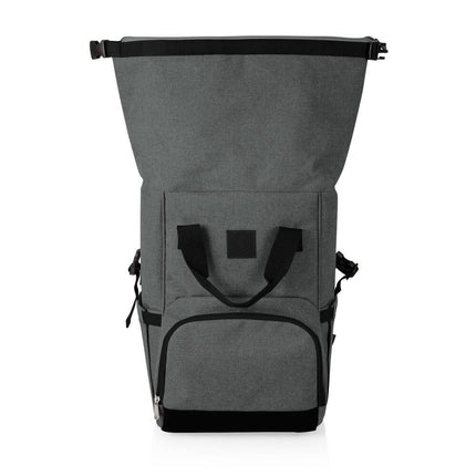 On The Go Roll-Top Cooler Backpack Heathered Gray Insulated Travel Bag