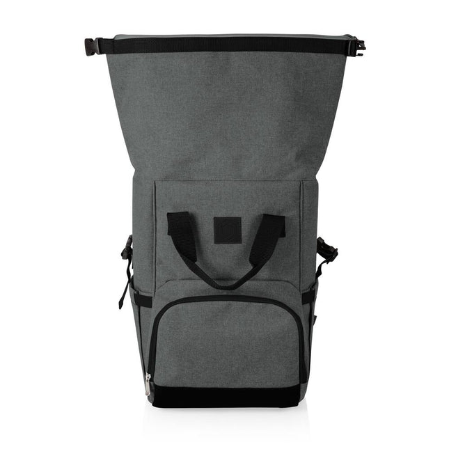 On The Go Roll-Top Cooler Backpack Heathered Gray Insulated Travel Bag
