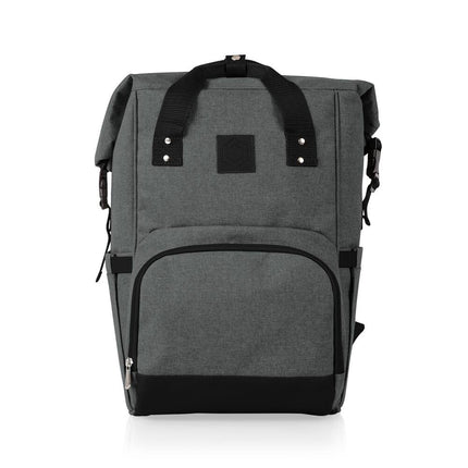 On The Go Roll-Top Cooler Backpack Heathered Gray Insulated Travel Bag