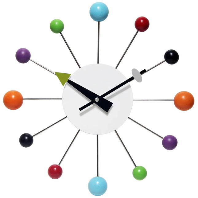 Modern Orb Spoke Ball Wall Clock – 15 Inch Decorative Timepiece