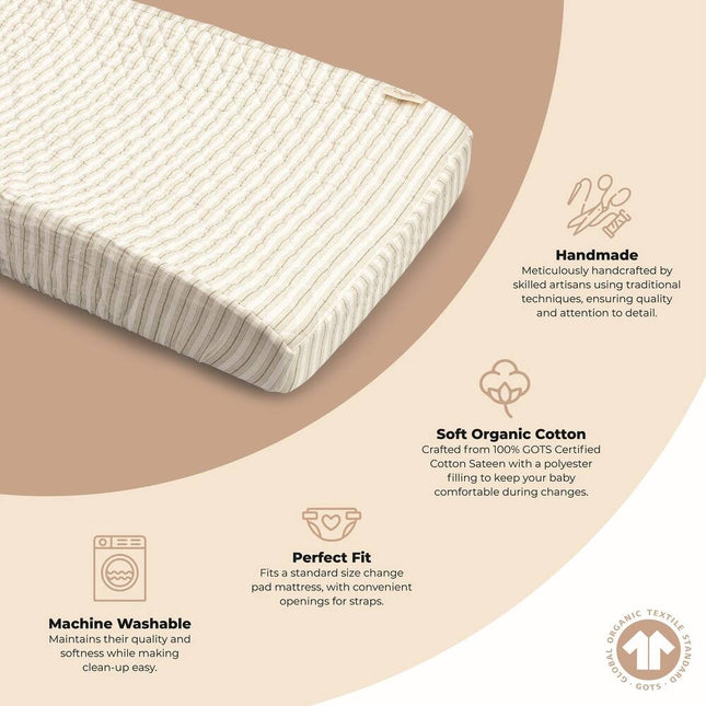 Organic Cotton Stripe Change Pad Cover – Gender Neutral Nursery