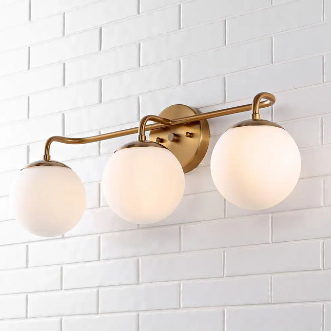 Globe Metal Frosted Glass Modern LED Vanity Light Fixture for Bathroom