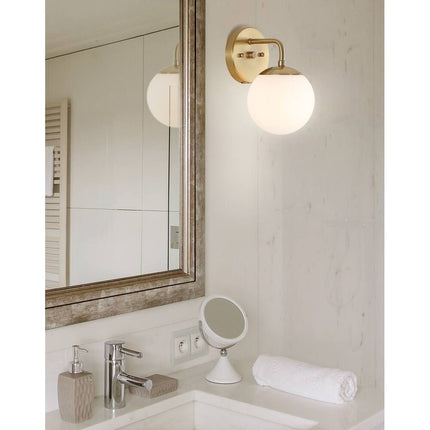 Globe Metal Frosted Glass Modern LED Vanity Light Fixture for Bathroom